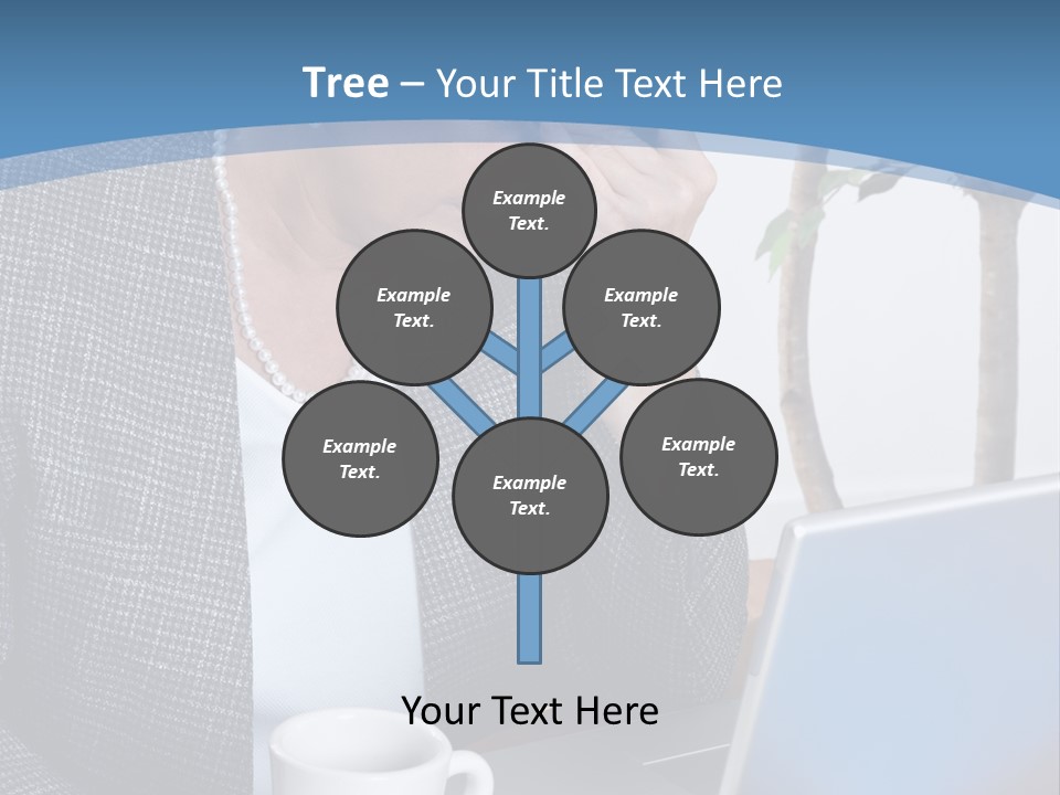 Mature Business Woman At Her Desk, Eyes Closed, Worried About Bills And Financial Problems PowerPoint Template