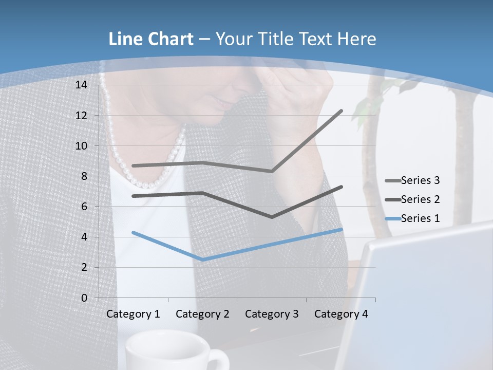 Mature Business Woman At Her Desk, Eyes Closed, Worried About Bills And Financial Problems PowerPoint Template