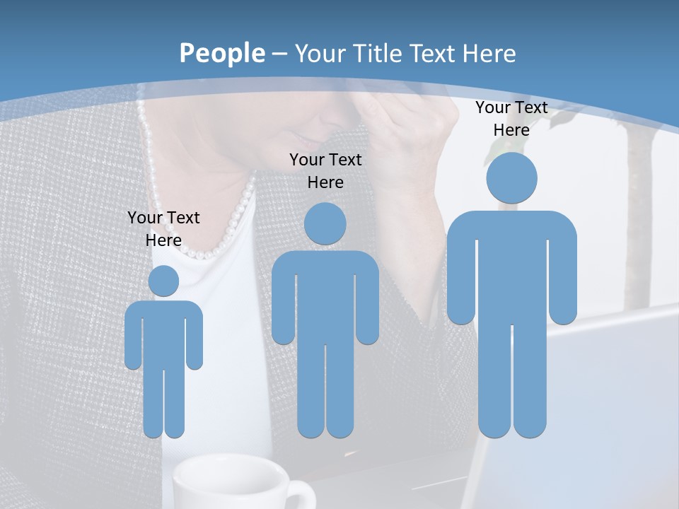 Mature Business Woman At Her Desk, Eyes Closed, Worried About Bills And Financial Problems PowerPoint Template