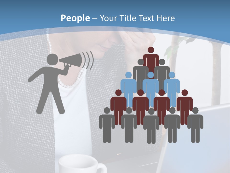 Mature Business Woman At Her Desk, Eyes Closed, Worried About Bills And Financial Problems PowerPoint Template