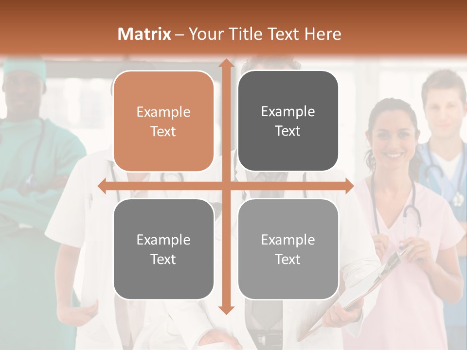 Smiling Medical Team Looking At The Camera In Hospital PowerPoint Template