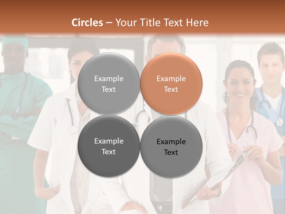 Smiling Medical Team Looking At The Camera In Hospital PowerPoint Template