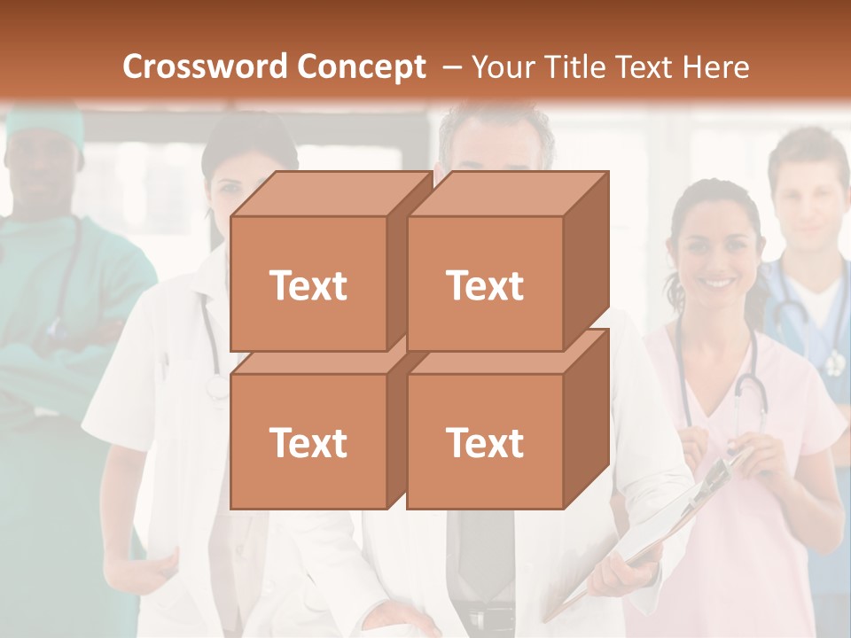 Smiling Medical Team Looking At The Camera In Hospital PowerPoint Template