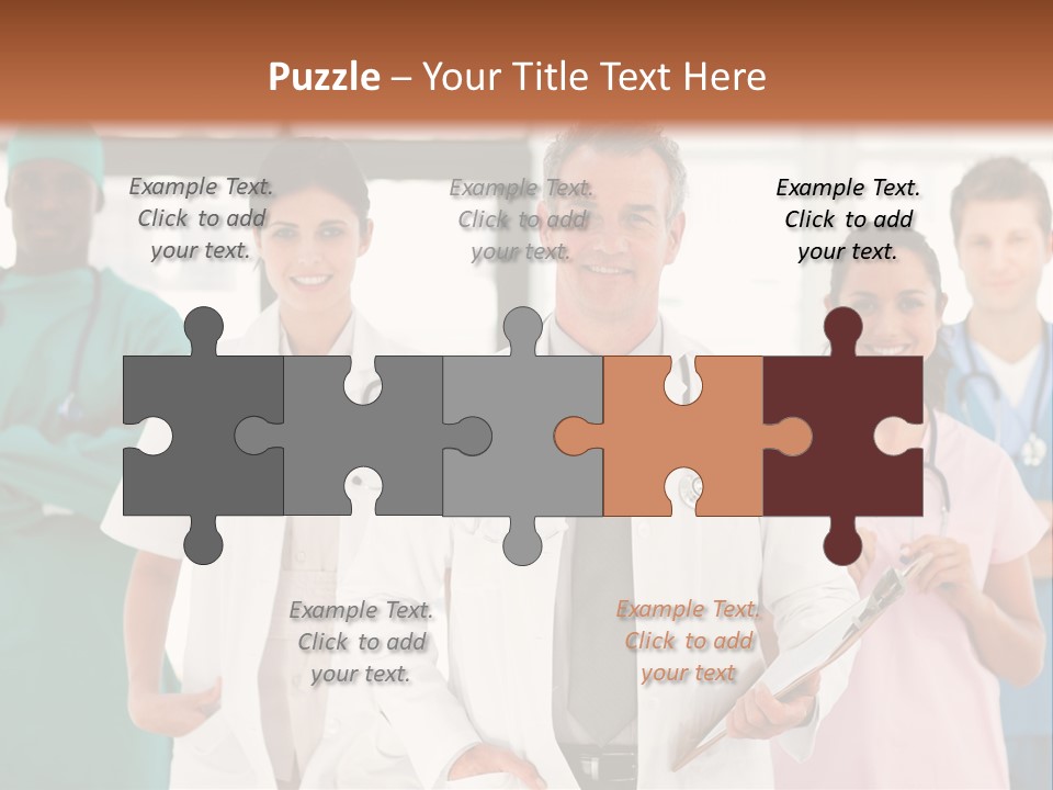 Smiling Medical Team Looking At The Camera In Hospital PowerPoint Template