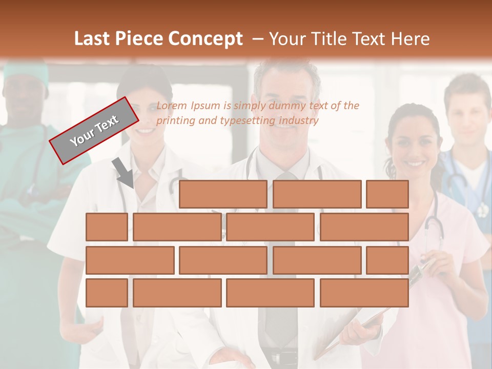 Smiling Medical Team Looking At The Camera In Hospital PowerPoint Template