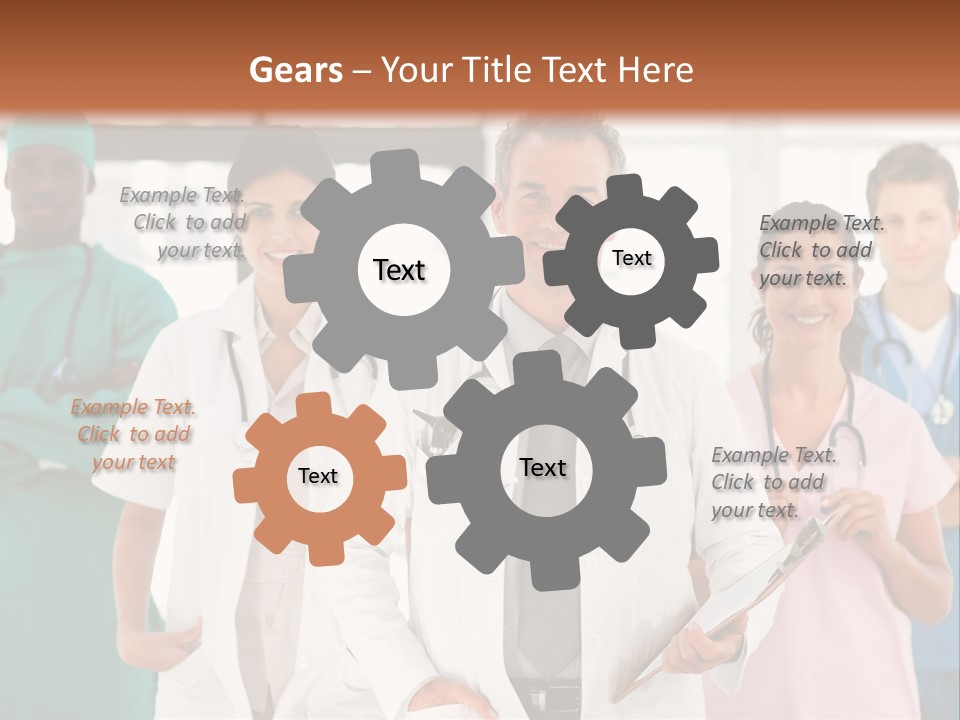 Smiling Medical Team Looking At The Camera In Hospital PowerPoint Template