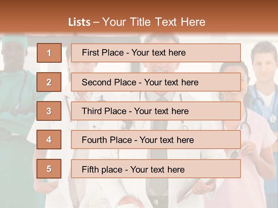 Smiling Medical Team Looking At The Camera In Hospital PowerPoint Template