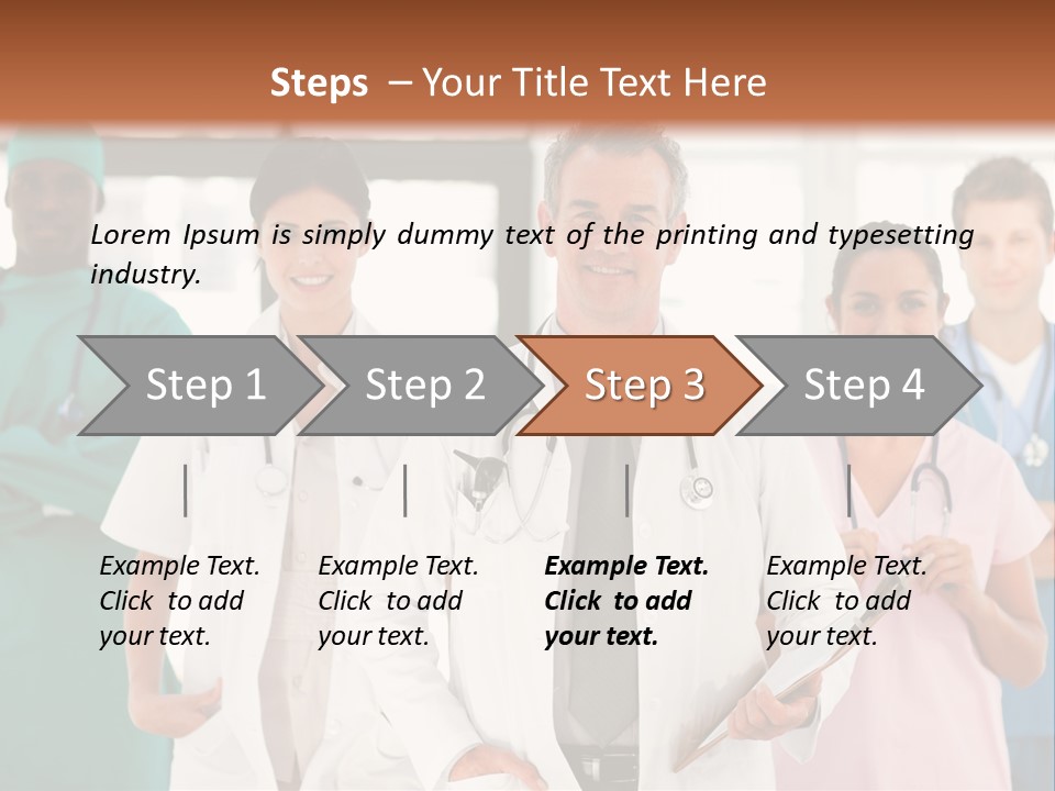 Smiling Medical Team Looking At The Camera In Hospital PowerPoint Template