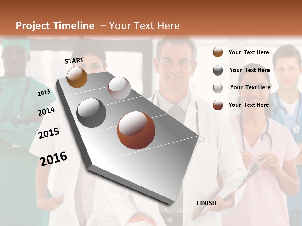 Smiling Medical Team Looking At The Camera In Hospital PowerPoint Template