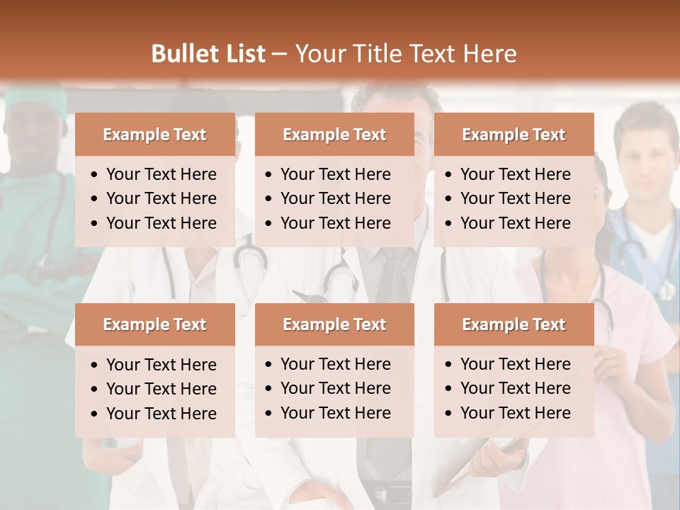 Smiling Medical Team Looking At The Camera In Hospital PowerPoint Template
