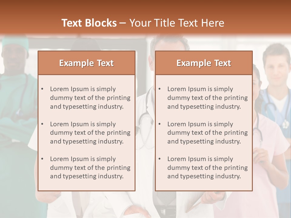Smiling Medical Team Looking At The Camera In Hospital PowerPoint Template