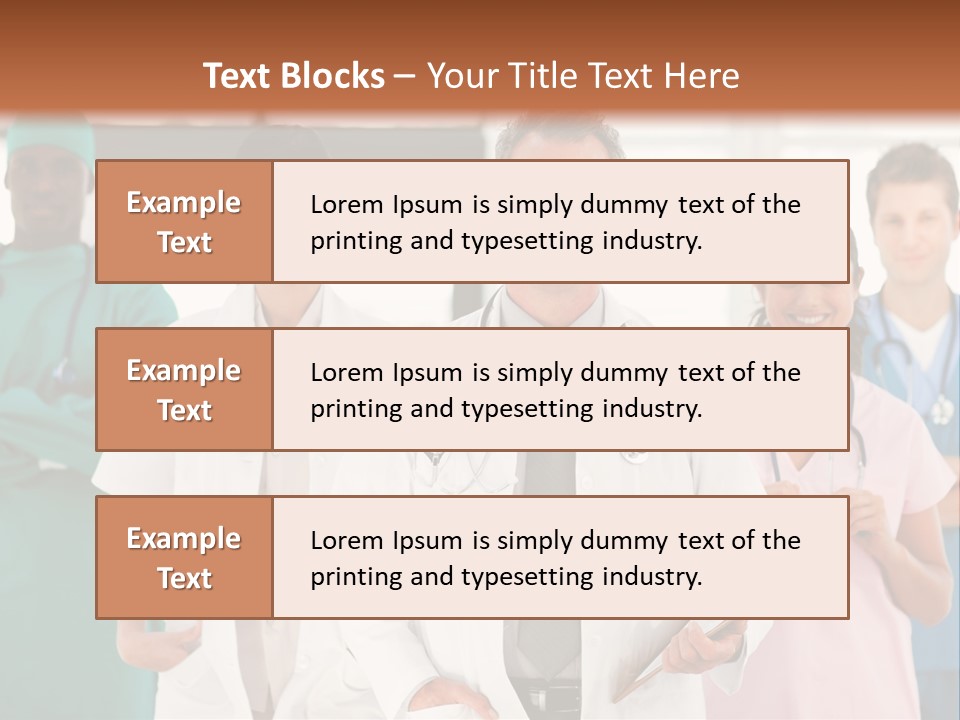 Smiling Medical Team Looking At The Camera In Hospital PowerPoint Template
