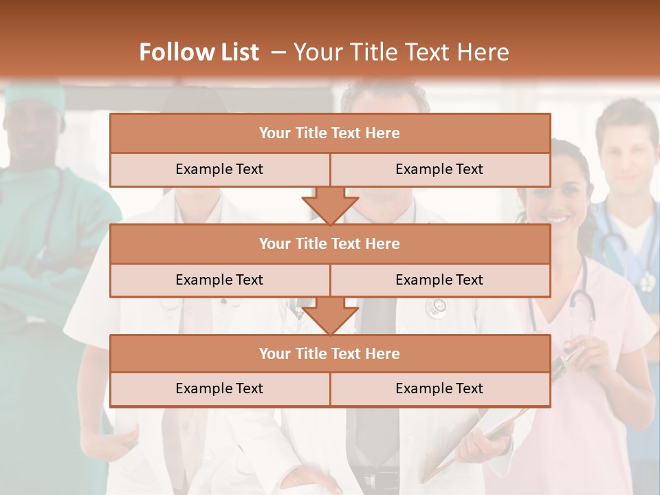 Smiling Medical Team Looking At The Camera In Hospital PowerPoint Template