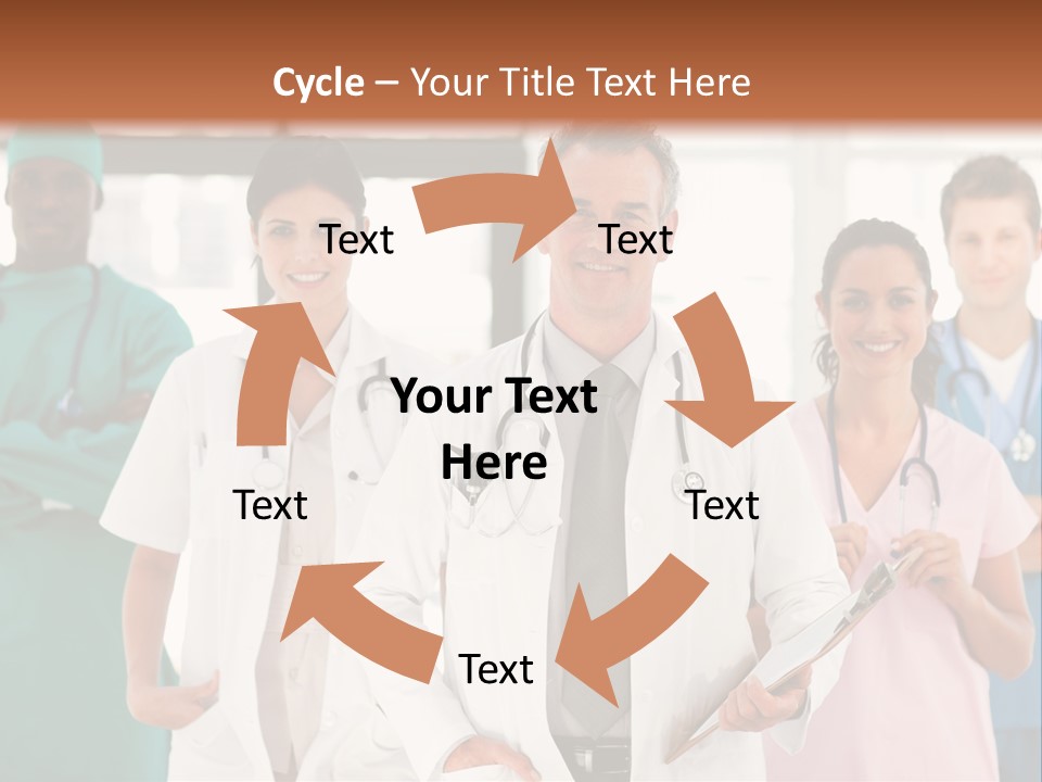 Smiling Medical Team Looking At The Camera In Hospital PowerPoint Template