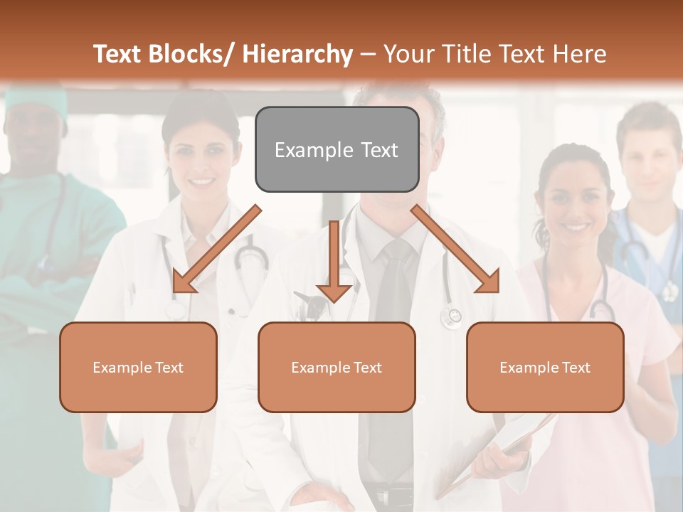 Smiling Medical Team Looking At The Camera In Hospital PowerPoint Template