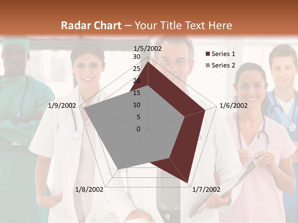 Smiling Medical Team Looking At The Camera In Hospital PowerPoint Template