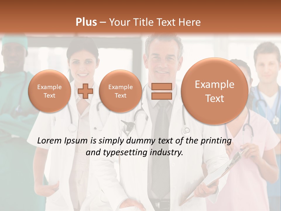 Smiling Medical Team Looking At The Camera In Hospital PowerPoint Template