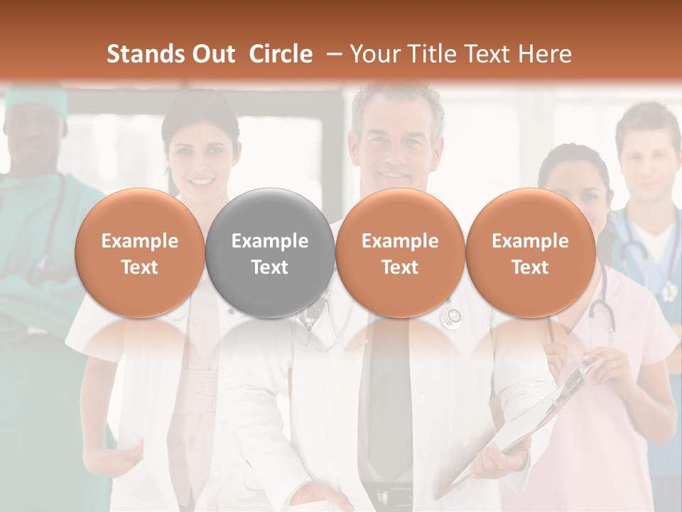 Smiling Medical Team Looking At The Camera In Hospital PowerPoint Template