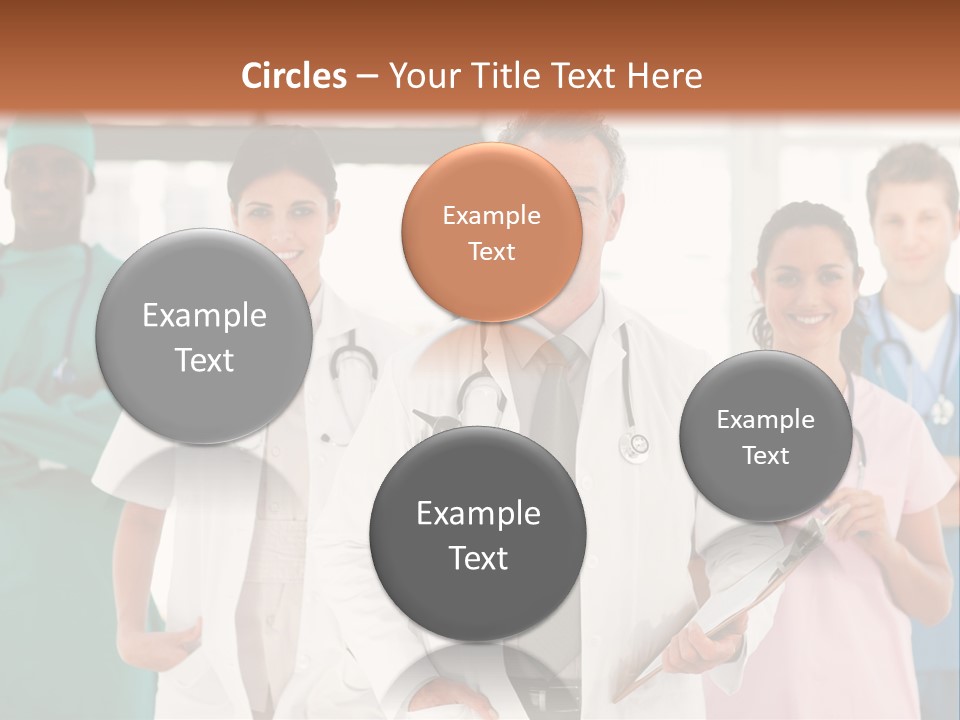 Smiling Medical Team Looking At The Camera In Hospital PowerPoint Template