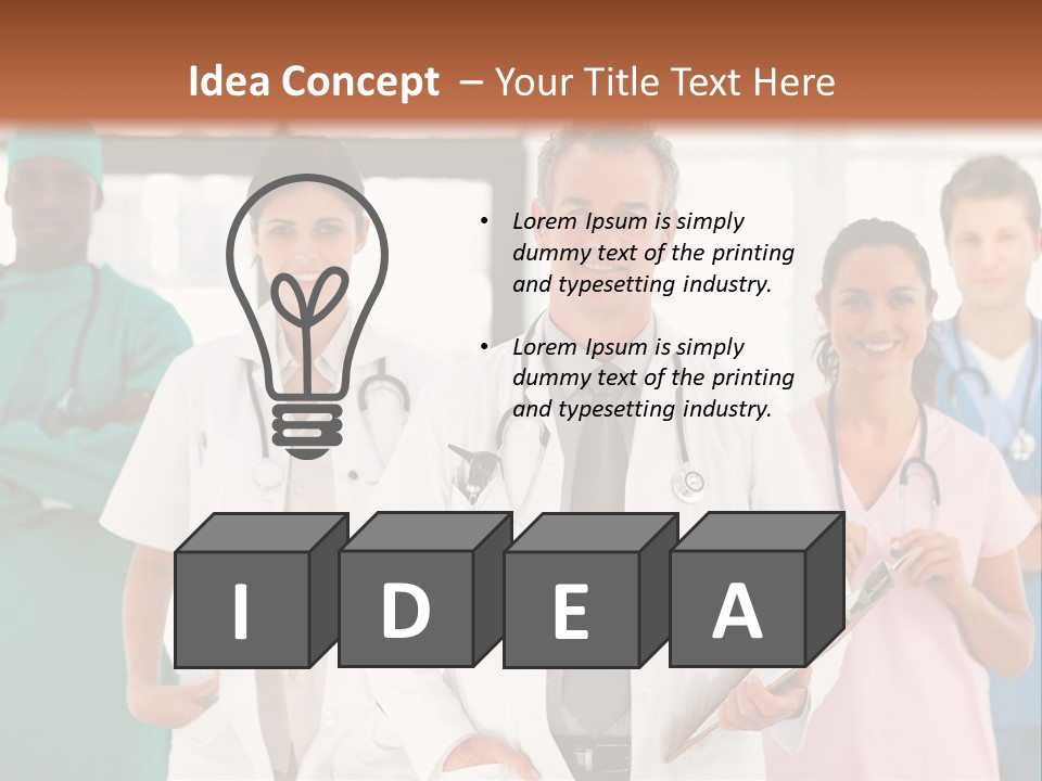 Smiling Medical Team Looking At The Camera In Hospital PowerPoint Template