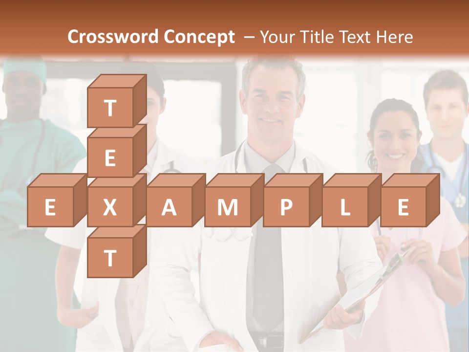 Smiling Medical Team Looking At The Camera In Hospital PowerPoint Template