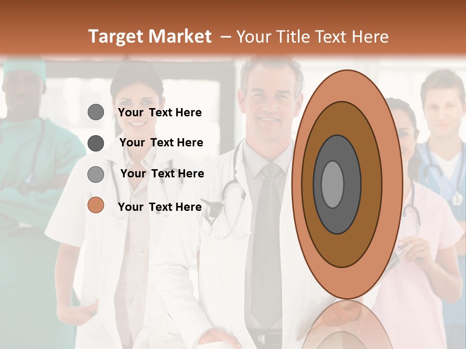 Smiling Medical Team Looking At The Camera In Hospital PowerPoint Template