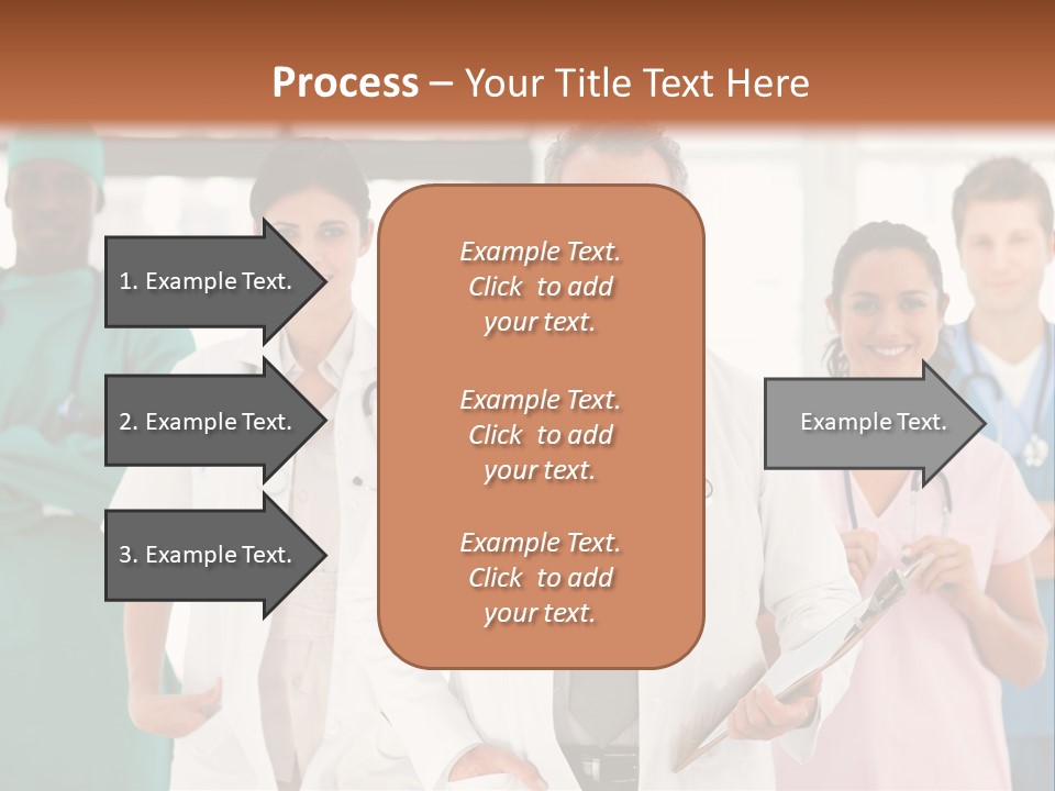 Smiling Medical Team Looking At The Camera In Hospital PowerPoint Template