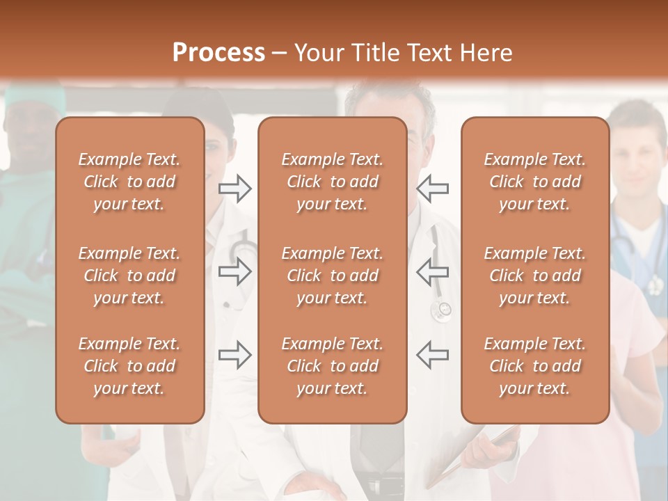 Smiling Medical Team Looking At The Camera In Hospital PowerPoint Template