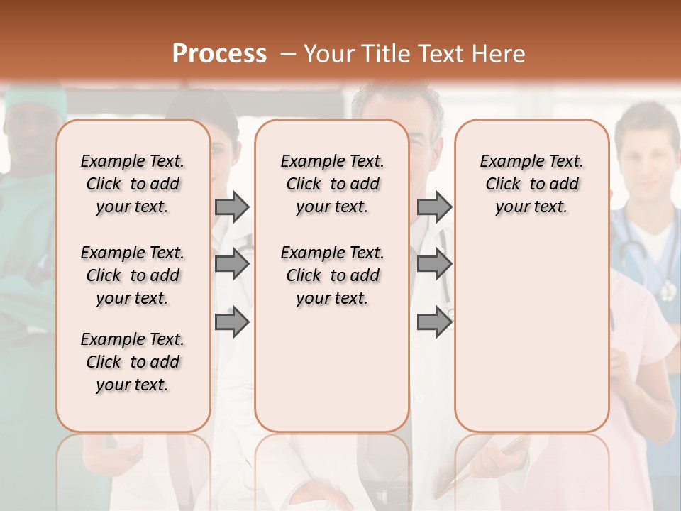 Smiling Medical Team Looking At The Camera In Hospital PowerPoint Template