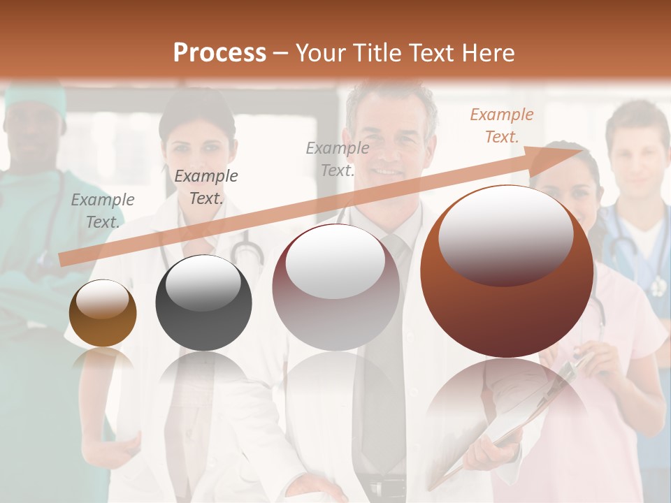 Smiling Medical Team Looking At The Camera In Hospital PowerPoint Template