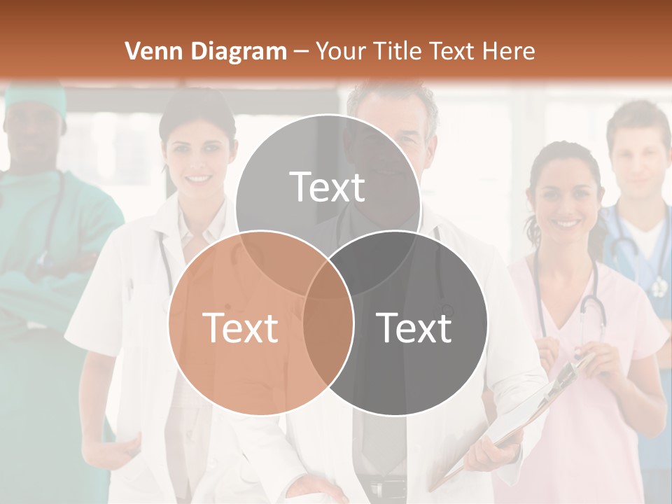 Smiling Medical Team Looking At The Camera In Hospital PowerPoint Template