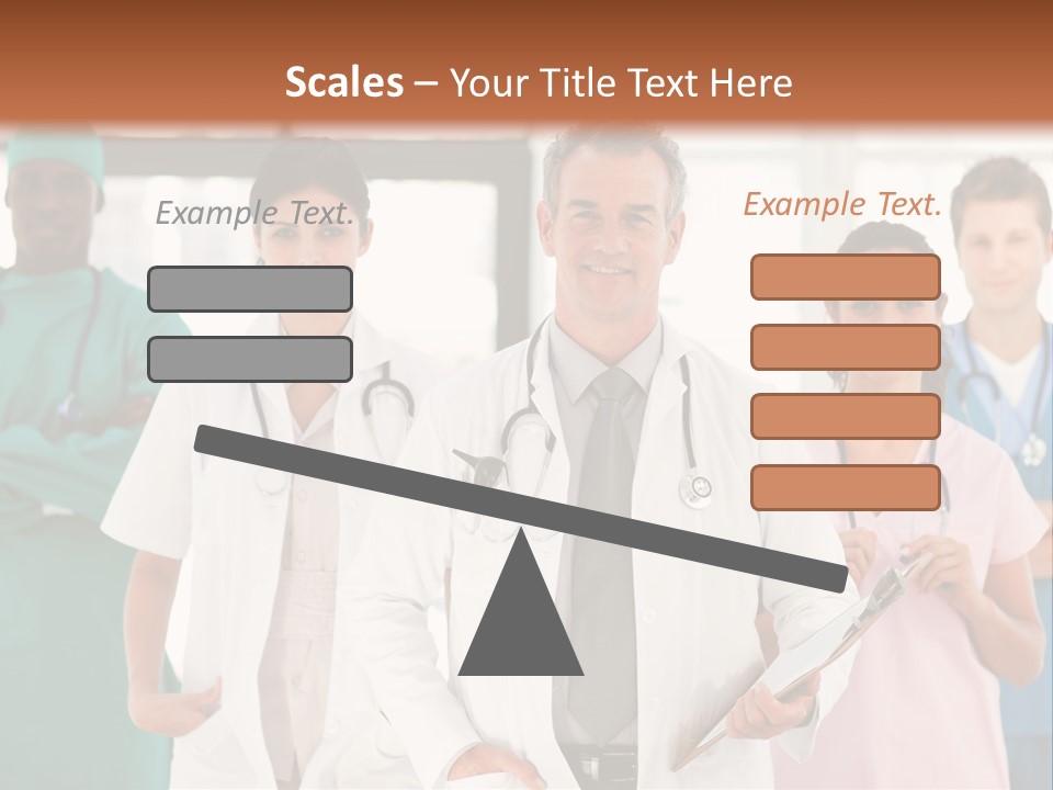 Smiling Medical Team Looking At The Camera In Hospital PowerPoint Template