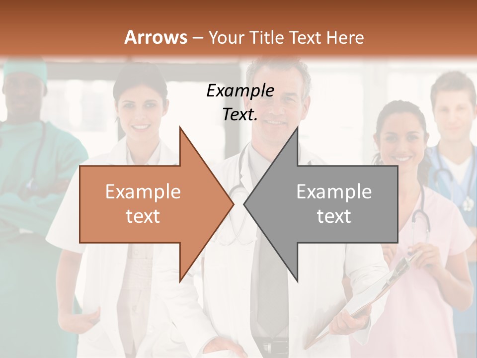 Smiling Medical Team Looking At The Camera In Hospital PowerPoint Template