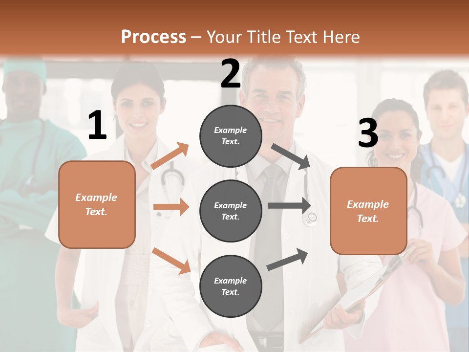 Smiling Medical Team Looking At The Camera In Hospital PowerPoint Template