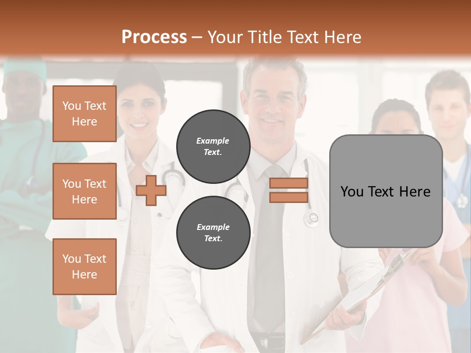 Smiling Medical Team Looking At The Camera In Hospital PowerPoint Template