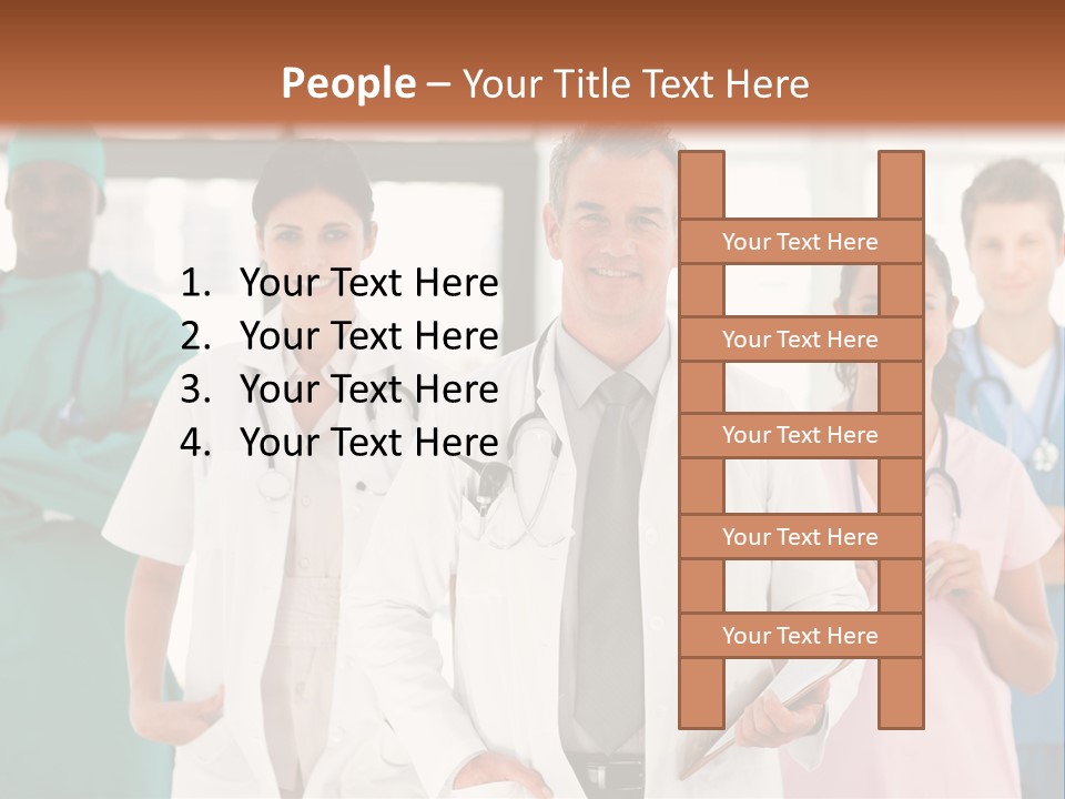 Smiling Medical Team Looking At The Camera In Hospital PowerPoint Template