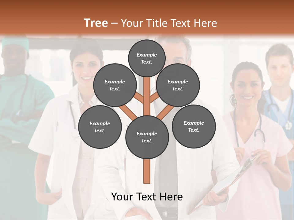 Smiling Medical Team Looking At The Camera In Hospital PowerPoint Template
