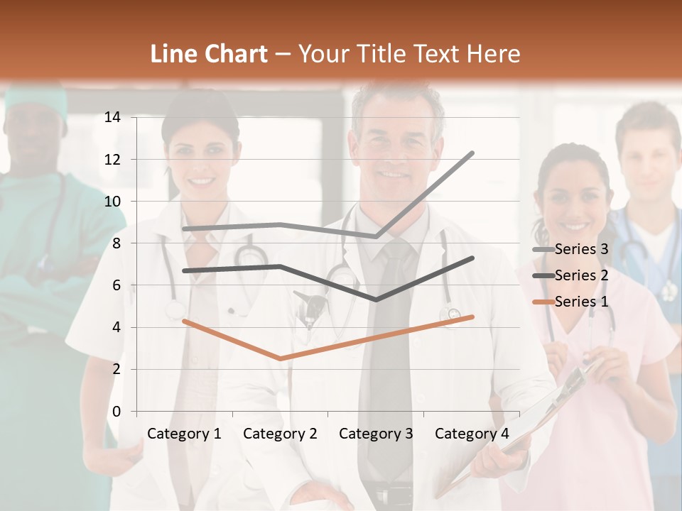 Smiling Medical Team Looking At The Camera In Hospital PowerPoint Template