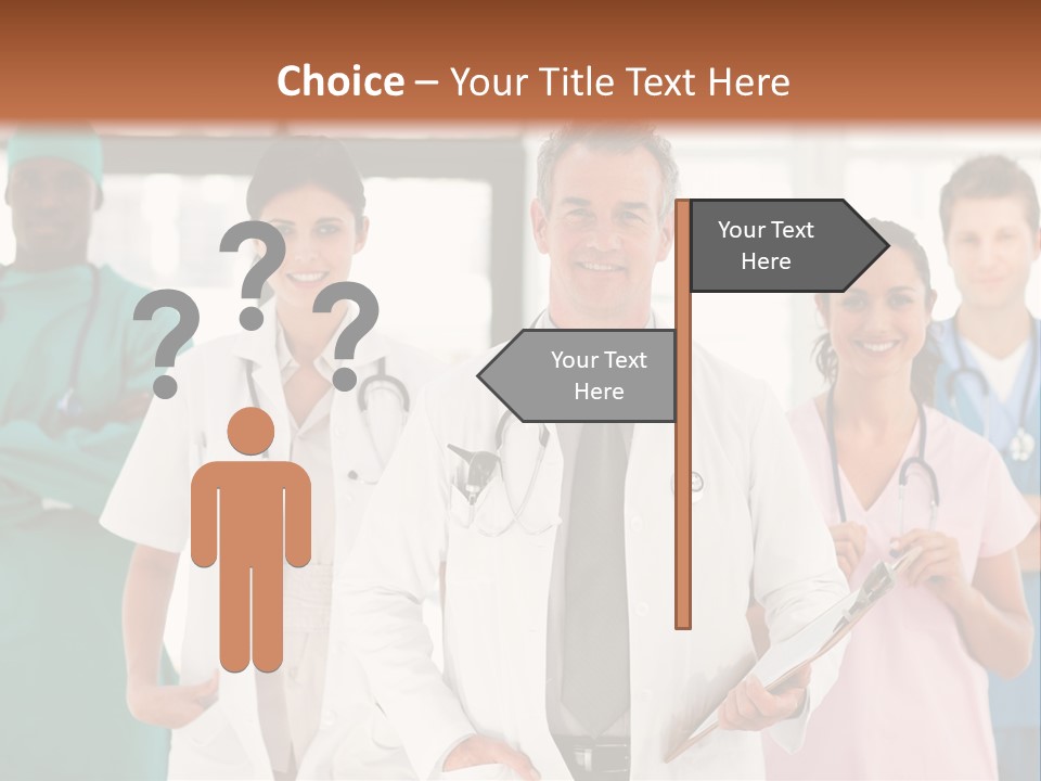 Smiling Medical Team Looking At The Camera In Hospital PowerPoint Template