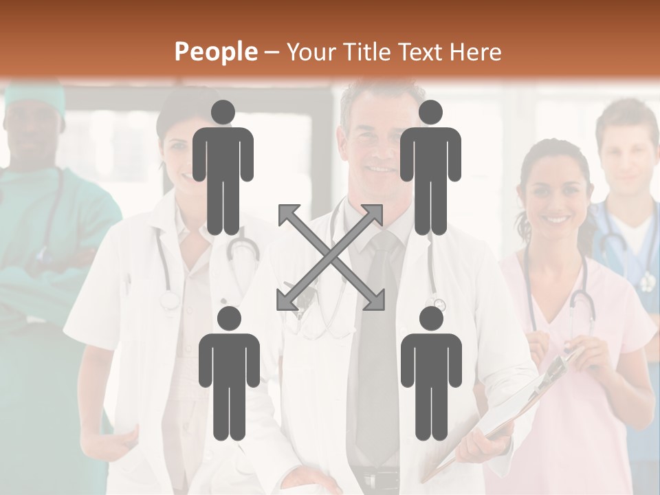 Smiling Medical Team Looking At The Camera In Hospital PowerPoint Template