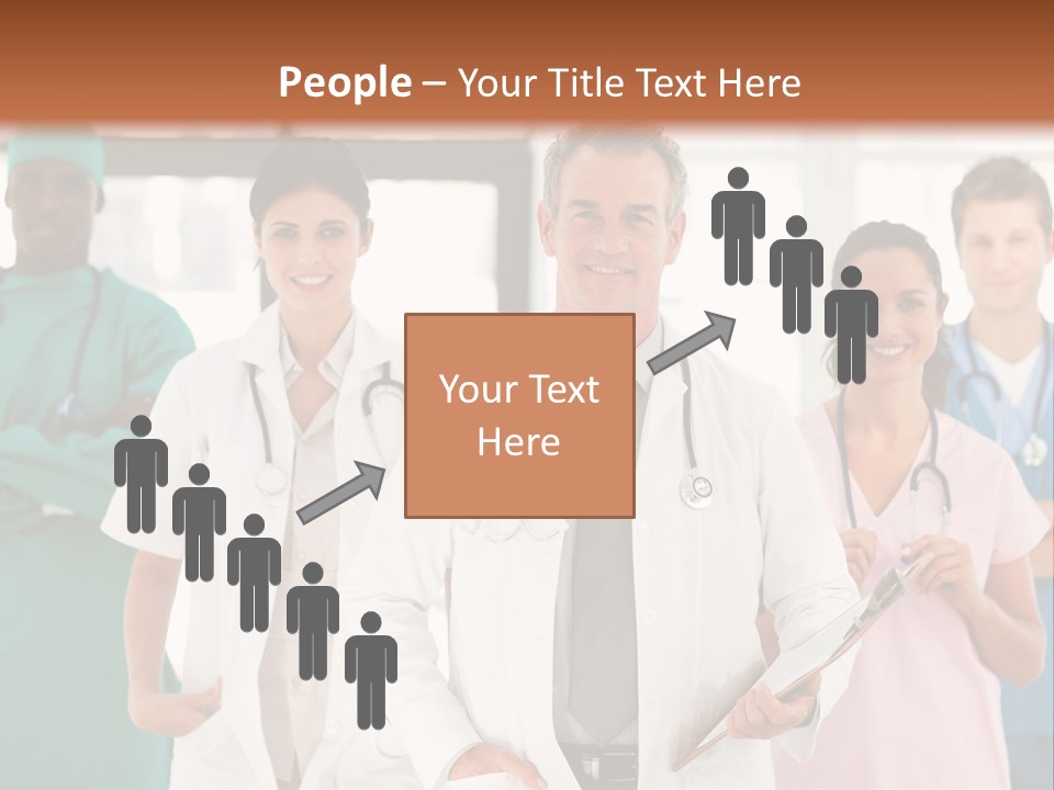 Smiling Medical Team Looking At The Camera In Hospital PowerPoint Template