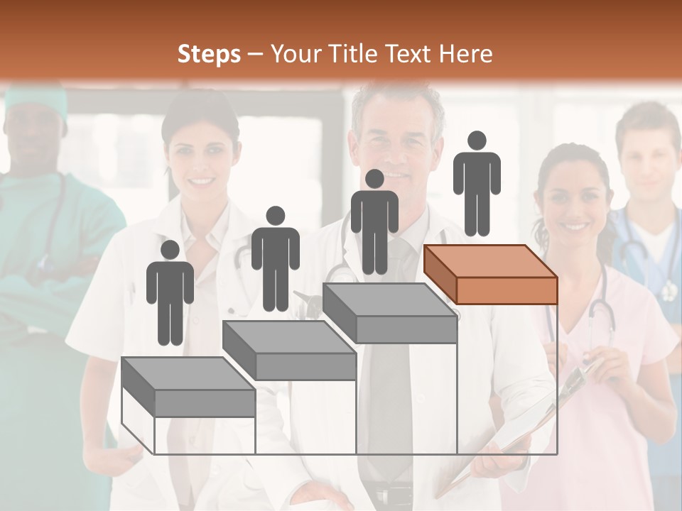 Smiling Medical Team Looking At The Camera In Hospital PowerPoint Template