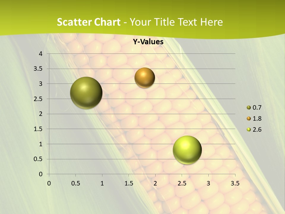 Corn Cob Between Green Leaves PowerPoint Template