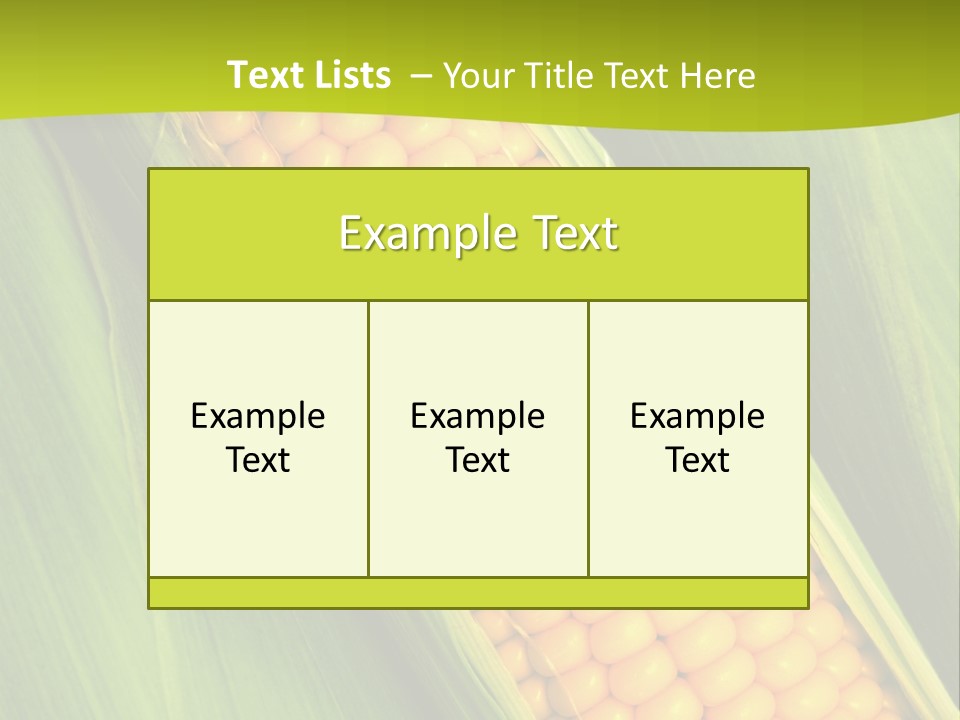 Corn Cob Between Green Leaves PowerPoint Template