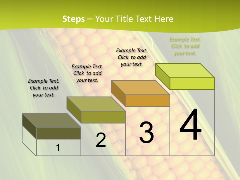 Corn Cob Between Green Leaves PowerPoint Template