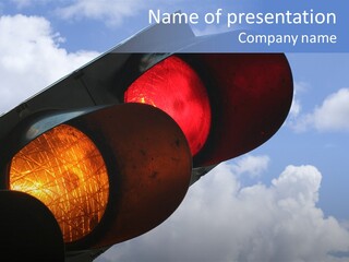 Traffic Light Showing Red And Yellow PowerPoint Template