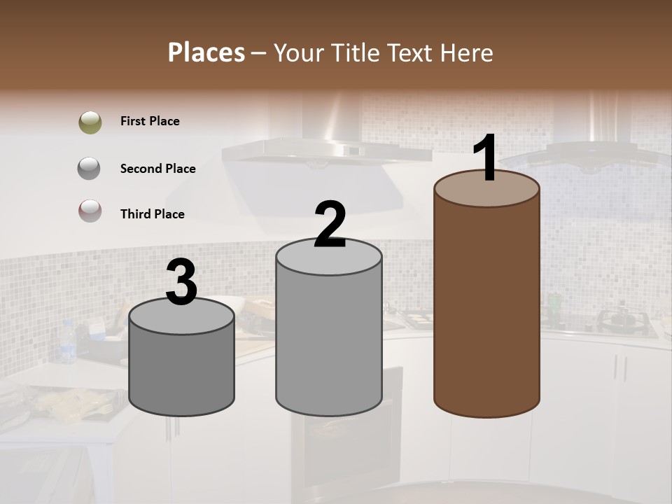 Beautiful Kitchen And Modern Kitchen Interior PowerPoint Template
