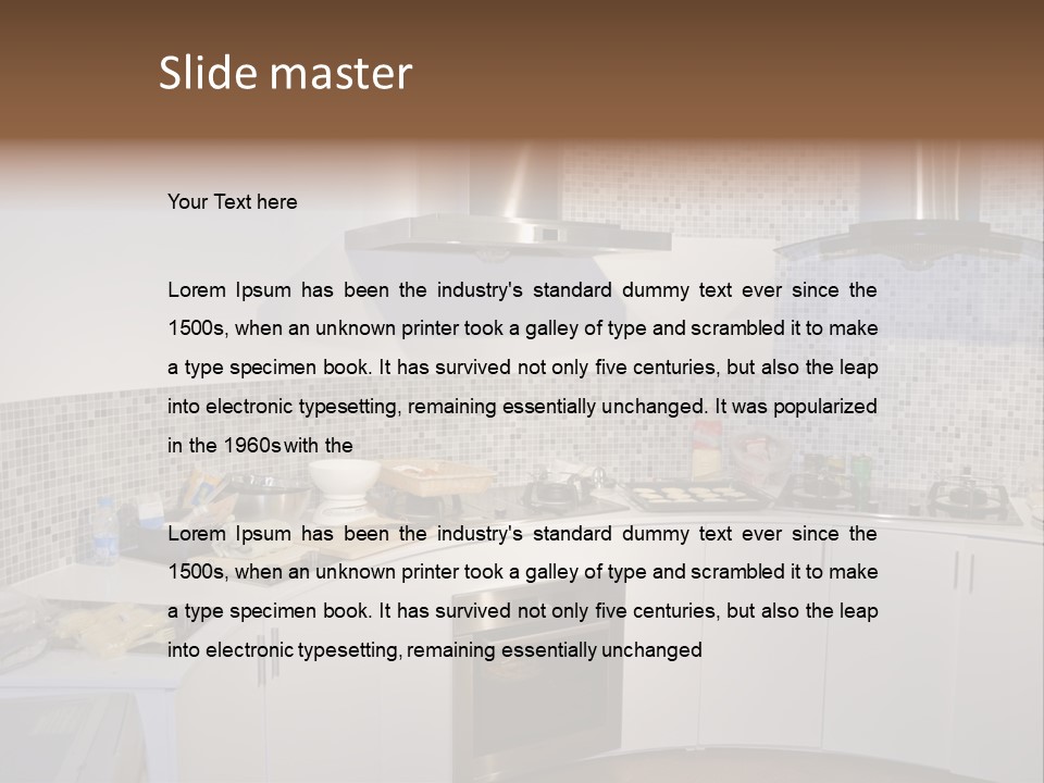 Beautiful Kitchen And Modern Kitchen Interior PowerPoint Template