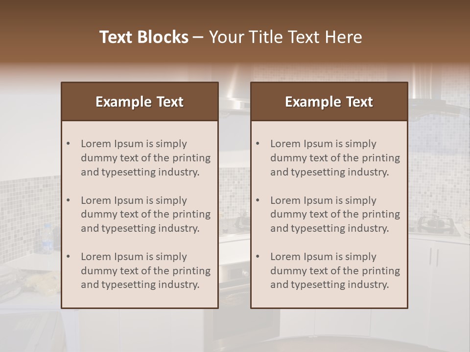 Beautiful Kitchen And Modern Kitchen Interior PowerPoint Template