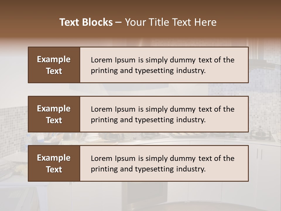 Beautiful Kitchen And Modern Kitchen Interior PowerPoint Template